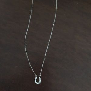 Horseshoe crystal necklace with adjustable length